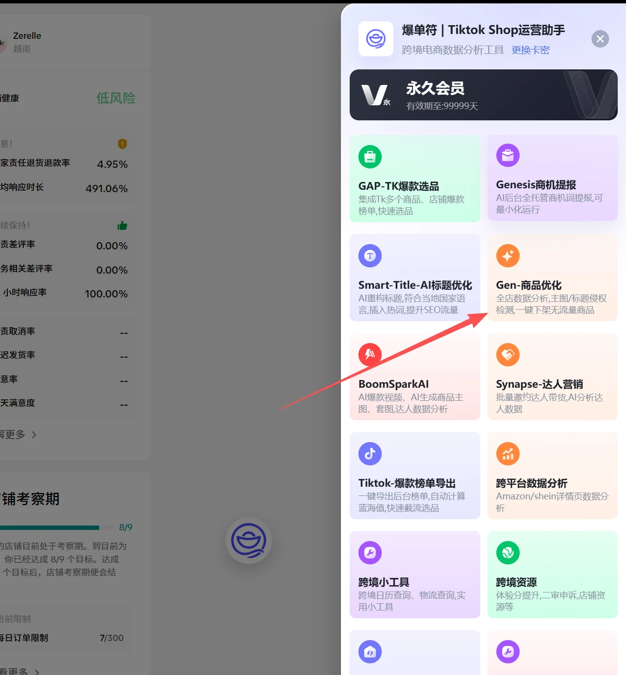 商品优化功能入口